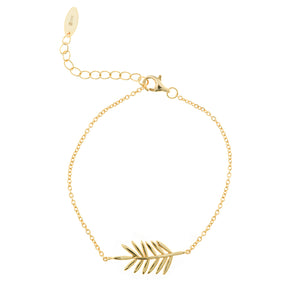 BRACELET SILVER 925 PLATED GOLD LEAF CYCA