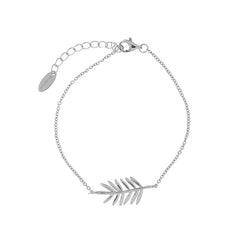 BRACELET SILVER 925 RHODIUM LEAF CYCA