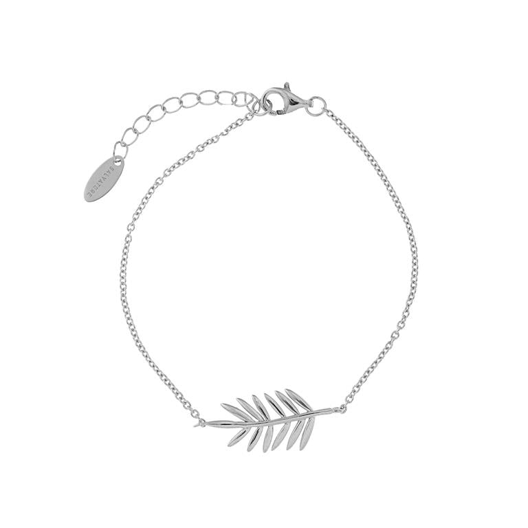 BRACELET SILVER 925 RHODIUM LEAF CYCA