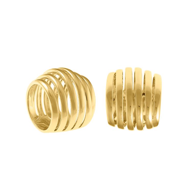 RING METAL PLATED GOLD LINES