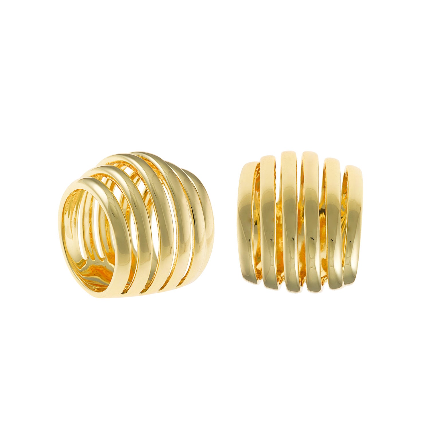 RING METAL PLATED GOLD LINES