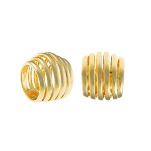 RING METAL PLATED GOLD LINES