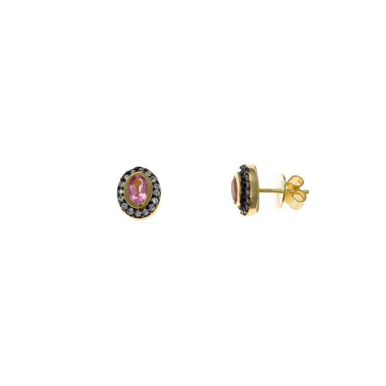 EARRING SILVER 925 PLATING GOLD OVAL HYDRO