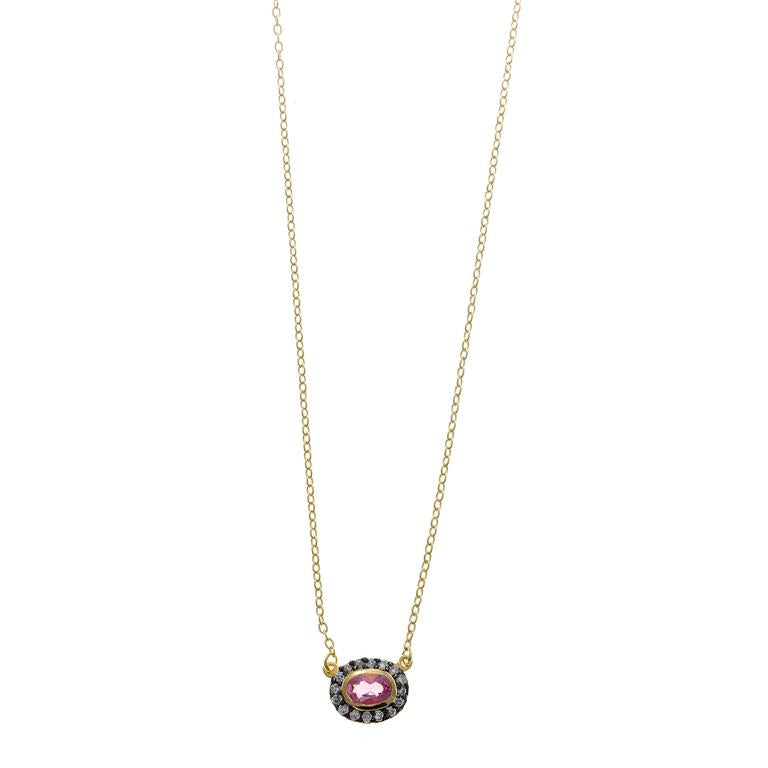 NECKLACE SILVER 925 PLATING GOLD OVAL HYDRO
