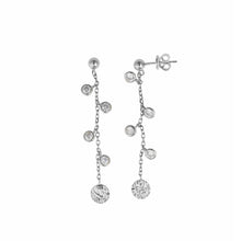تحميل الصورة إلى عارض المعرض، EARRING SILVER 925 RHODIUM CHAIN CHATON CZ
