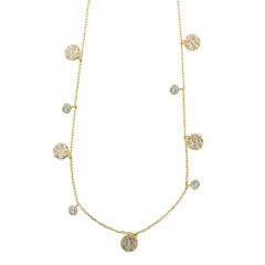 NECKLACE SILVER 925 PLATED GOLD CHATON CZ