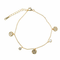 BRACELET SILVER 925 PLATED GOLD CHATON CZ
