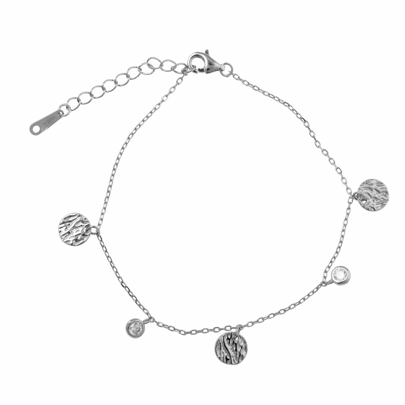 BRACELET SILVER 925 RHODIUM CHATON CZ WHITE