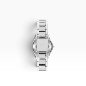 Lee Cooper London | Navy & White Mother-of-Pearl Crystal Silver Watch — 32mm