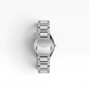 Lee Cooper London | Navy Blue Textured Cushion Silver Watch — 33mm