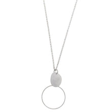 تحميل الصورة إلى عارض المعرض، NECKLACE SILVER 925 RHODIUM OVAL SATIN CIRCLE

