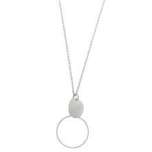 تحميل الصورة إلى عارض المعرض، NECKLACE SILVER 925 RHODIUM OVAL SATIN CIRCLE
