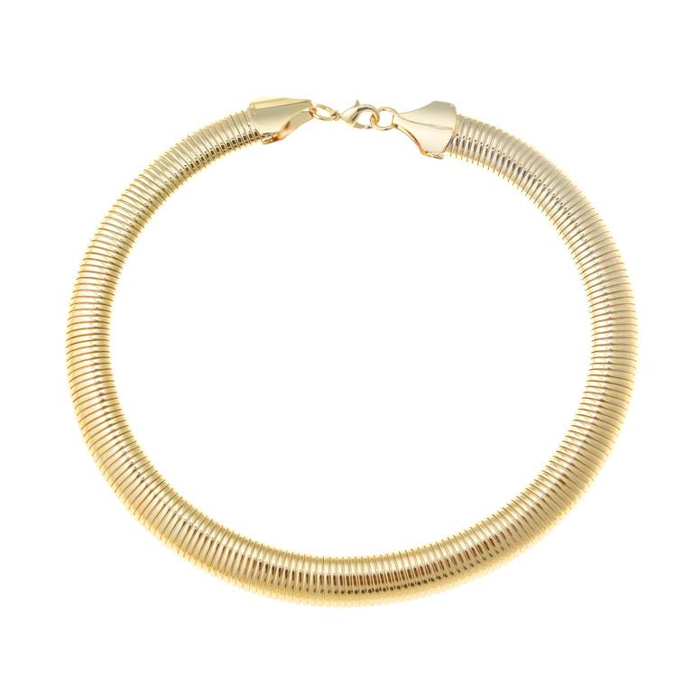 NECKLACE METAL PLATED GOLD E-COATING TUBE GAS