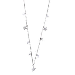 NECKLACE SILVER 925 PLATING RHODIUM STAR AND