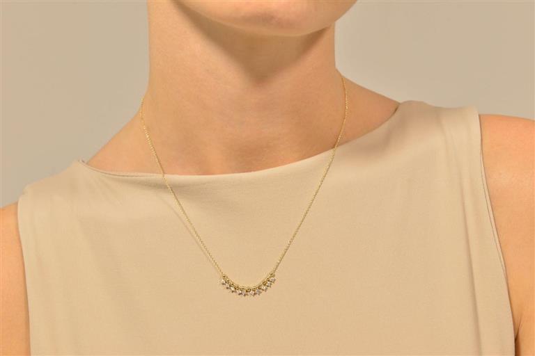 NECKLACE SILVER 925 PLATED GOLD BALLS SMOOTH