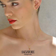 تحميل الصورة إلى عارض المعرض، NECKLACE SILVER 925 PLATED GOLD SQUARE CZ
