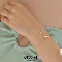 تحميل الصورة إلى عارض المعرض، BRACELET SILVER 925 PLATED GOLD SQUARE CZ
