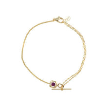 تحميل الصورة إلى عارض المعرض، BRACELET SILVER 925 PLATED GOLD SQUARE CZ
