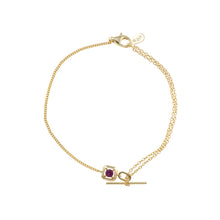 تحميل الصورة إلى عارض المعرض، BRACELET SILVER 925 PLATED GOLD SQUARE CZ
