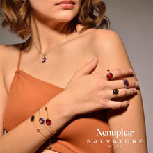 تحميل الصورة إلى عارض المعرض، BRACELET SILVER 925 PLATED GOLD CABOCHON PURPLE
