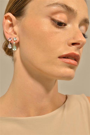 EARRING SILVER 925 PLATED GOLD AMETHYST FACETED
