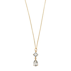 NECKLACE SILVER 925 PLATED GOLD GREEN AMETHYST