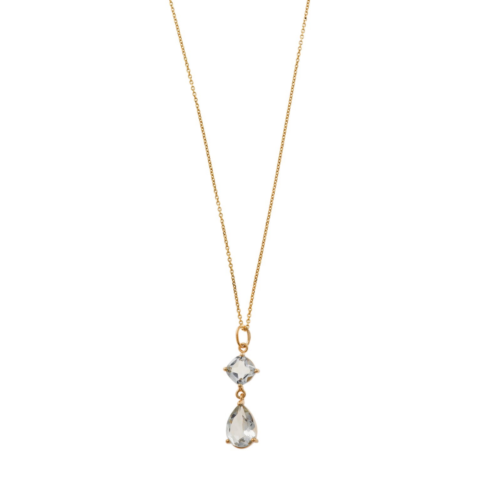 NECKLACE SILVER 925 PLATED GOLD GREEN AMETHYST