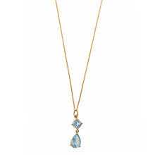تحميل الصورة إلى عارض المعرض، NECKLACE SILVER 925 PLATED GOLD TOPAZ BLUE

