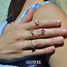 تحميل الصورة إلى عارض المعرض، RING SILVER 925 PLATED GOLD AMETHYST PEAR
