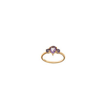 تحميل الصورة إلى عارض المعرض، RING SILVER 925 PLATED GOLD AMETHYST PEAR
