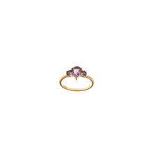تحميل الصورة إلى عارض المعرض، RING SILVER 925 PLATED GOLD AMETHYST PEAR
