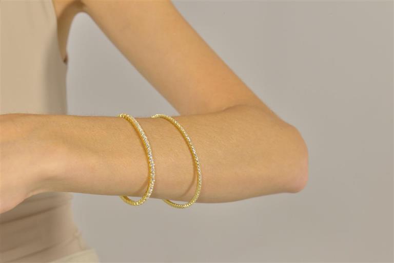 BRACELET SILVER 925 PLATED GOLD CZ WHITE