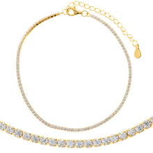 Load image into Gallery viewer, CALIXA - ANKLET SILVER 925 PLATED GOLD RIVIERE CZ
