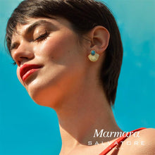 تحميل الصورة إلى عارض المعرض، EARRINGS SILVER 925 PLATED GOLD OVAL TURQUOISE
