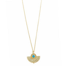 تحميل الصورة إلى عارض المعرض، NECKLACE SILVER 925 PLATED GOLD CIRCLE TURQUOISE

