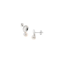 Load image into Gallery viewer, ORLEA SILVER - EARRING SILVER 925 RHODIUM PLATEDS OVAL PEARL
