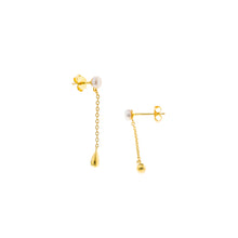 Load image into Gallery viewer, AQUERA - EARRING SILVER 925 PLATED GOLD PEARL BUTTON
