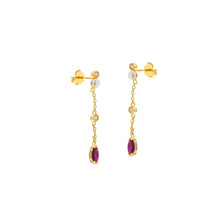 Load image into Gallery viewer, SERALINE - EARRING SILVER 925 PLATED GOLD CZ WHITES
