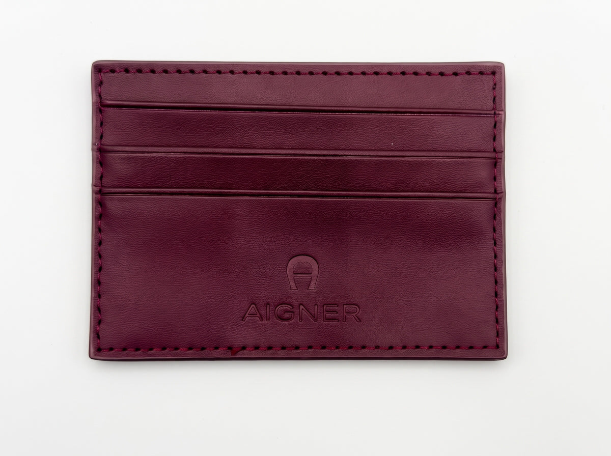 Aigner | Slim Burgundy Leather Card Holder