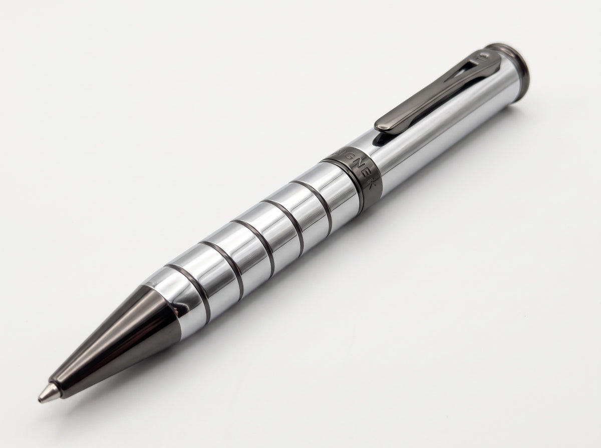 Aigner | Enzo Ballpoint Pen — Silver & Gunmetal Steel — Men's Writing Instrument