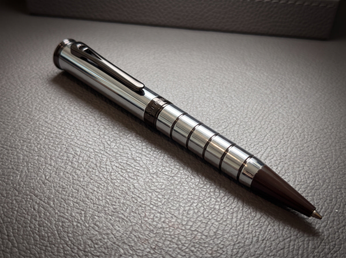 Aigner | Enzo Ballpoint Pen — Silver & Gunmetal Steel — Men's Writing Instrument