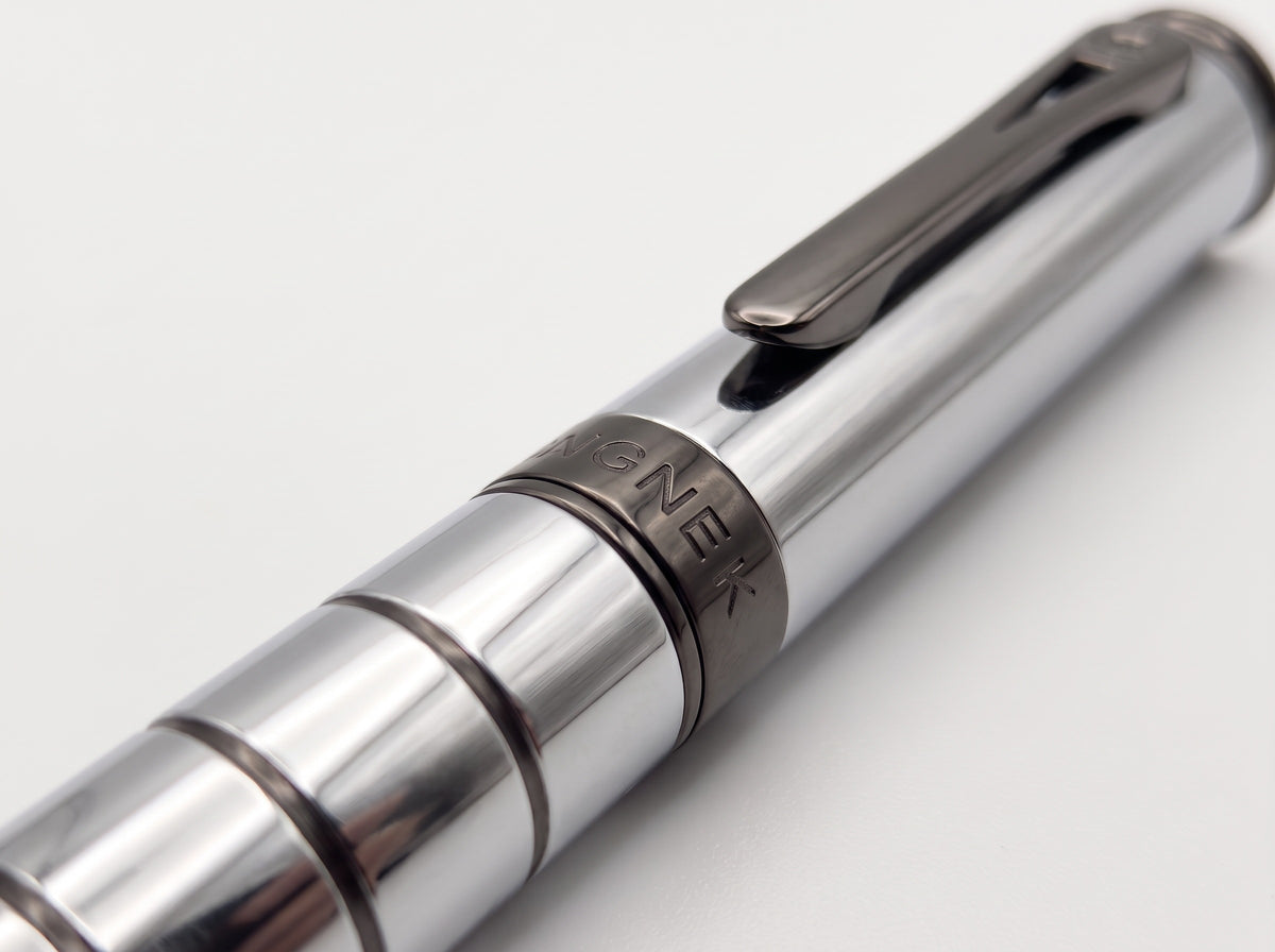 Aigner | Enzo Ballpoint Pen — Silver & Gunmetal Steel — Men's Writing Instrument