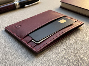 Aigner | Slim Burgundy Leather Card Holder