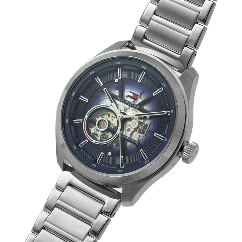 Automatic Mens Wristwatch TOMMY HILFIGER OLIVER - Stainless Steel Blue