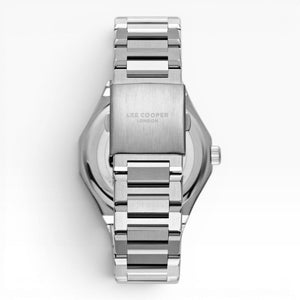 Lee Cooper London | Blue Multifunction Silver Watch — 44mm Metal Strap