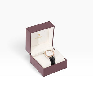 Aigner Verona | White Mother-of-Pearl Tonneau Rose Gold & Silver Watch — 37×44mm