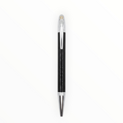 SUL EXTRAS Aigner executive ballpoint pen in gloss black lacquer with polished stainless steel trim and branding.