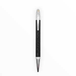 SUL EXTRAS Aigner executive ballpoint pen in gloss black lacquer with polished stainless steel trim and branding.