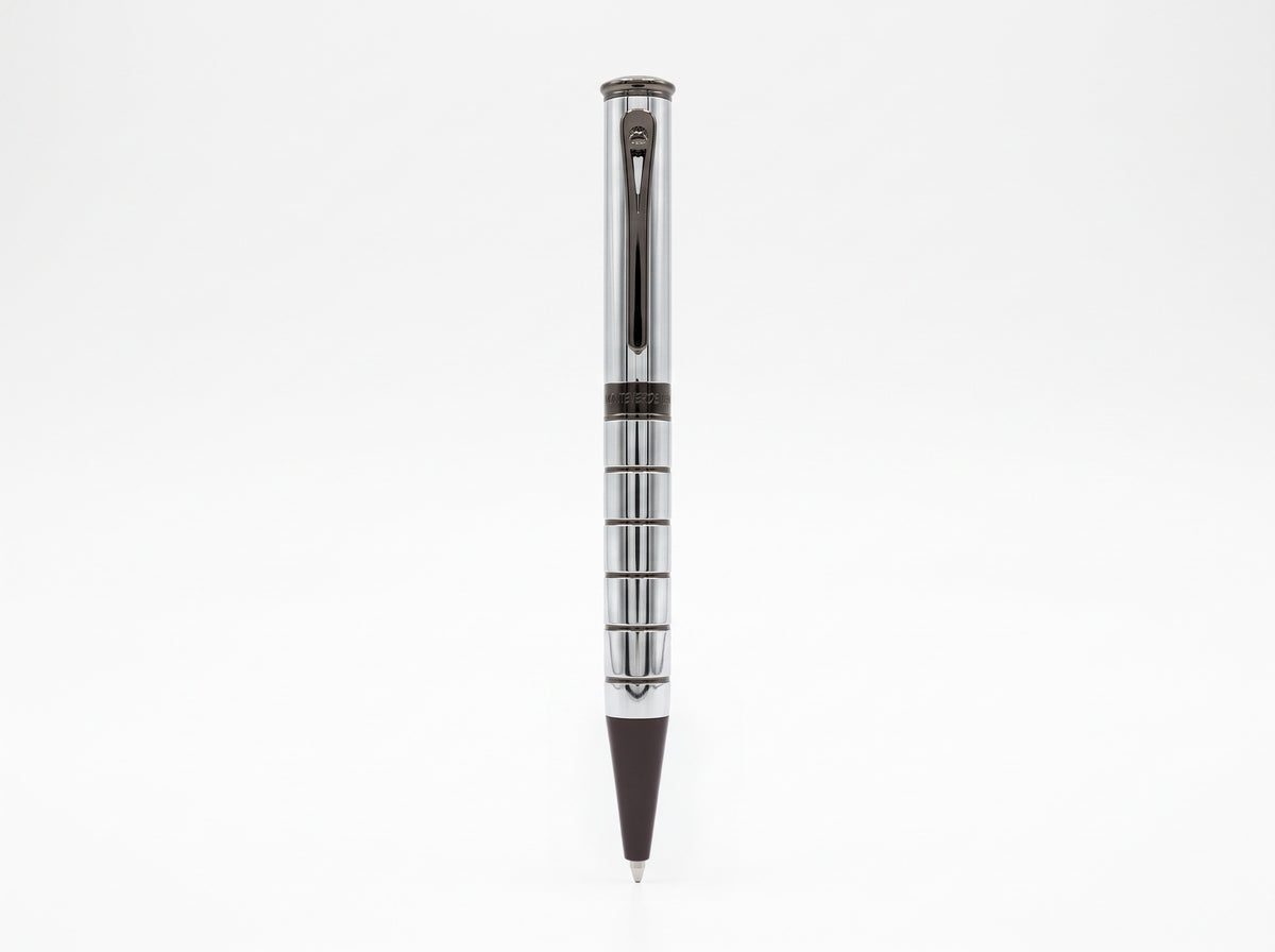 Aigner | Enzo Ballpoint Pen — Silver & Gunmetal Steel — Men's Writing Instrument