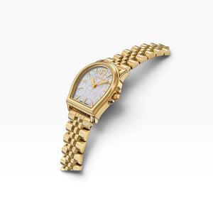 Aigner Verona | White Mother-of-Pearl "A" Monogram All-Gold Women's Watch — 30mm